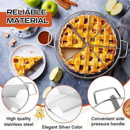 8 Slice Stainless Steel Cake Cutter Round Pizza Divider Baking Portion Tool