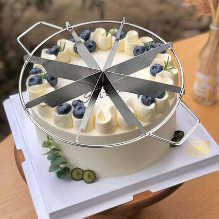 8 Slice Stainless Steel Cake Cutter Round Pizza Divider Baking Portion Tool