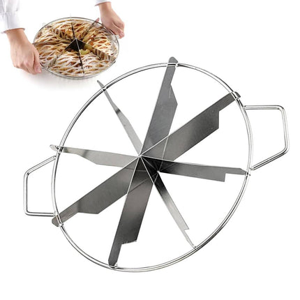 8 Slice Stainless Steel Cake Cutter Round Pizza Divider Baking Portion Tool