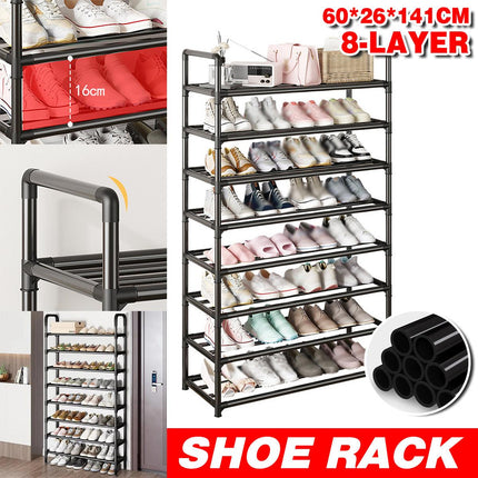 8 Tier Shoe Rack Large Capacity 24 Pair Tall Shoe Organizer Sturdy Storage