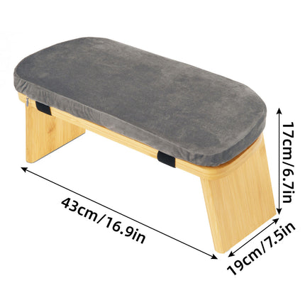 Folding Meditation Bench With Velvet Cushion Portable Yoga Bench Kneeling Stool