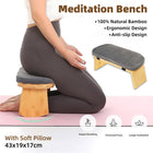 Folding Meditation Bench With Velvet Cushion Portable Yoga Bench Kneeling Stool