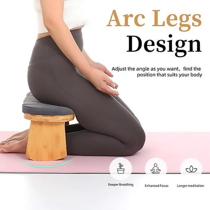 Folding Meditation Bench With Velvet Cushion Portable Yoga Bench Kneeling Stool