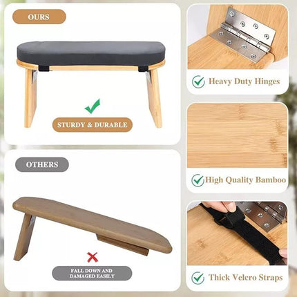 Folding Meditation Bench With Velvet Cushion Portable Yoga Bench Kneeling Stool