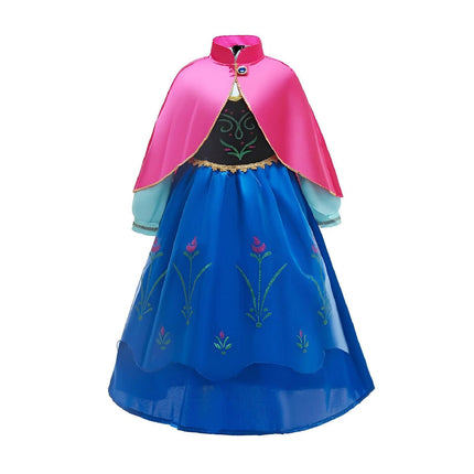 Girls Dress Frozen Anna Long Sleeve Princess Dress AU - Aimall