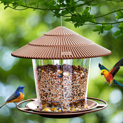 Outdoor Hanging Bird Feeder Gazebo Style Large Capacity Squirrel Proof Feeder
