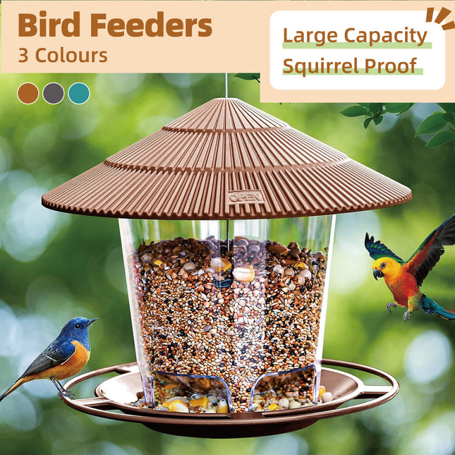 Outdoor Hanging Bird Feeder Gazebo Style Large Capacity Squirrel Proof Feeder