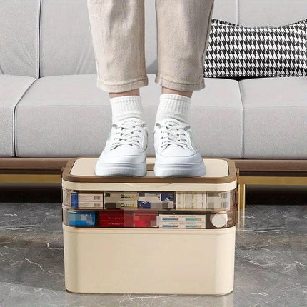 Household Medicine Box 3 Layer Plastic Portable First Aid Storage Organizer Case