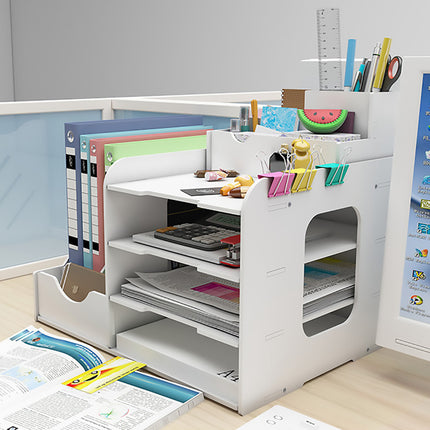 4 Tier Desktop File Organizer for Office Home Desk Stationery Storage Sturdy