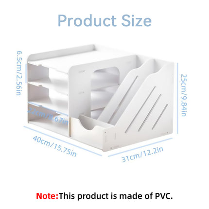 4 Tier Desktop File Organizer for Office Home Desk Stationery Storage Sturdy