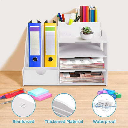 4 Tier Desktop File Organizer for Office Home Desk Stationery Storage Sturdy