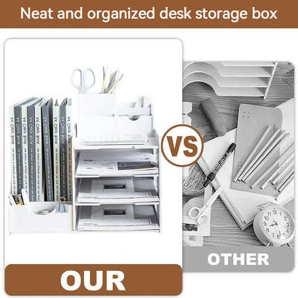 4 Tier Desktop File Organizer for Office Home Desk Stationery Storage Sturdy