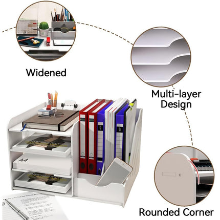 4 Tier Desktop File Organizer for Office Home Desk Stationery Storage Sturdy