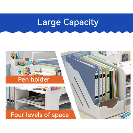 4 Tier Desktop File Organizer for Office Home Desk Stationery Storage Sturdy