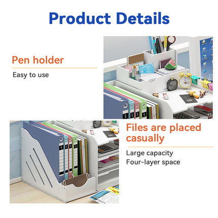 4 Tier Desktop File Organizer for Office Home Desk Stationery Storage Sturdy
