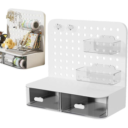 Desktop Storage Box Drawer Organizer Hole Plate Shelf Sub Storage Solution