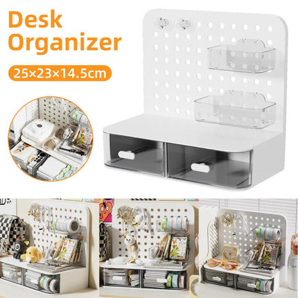Desktop Storage Box Drawer Organizer Hole Plate Shelf Sub Storage Solution