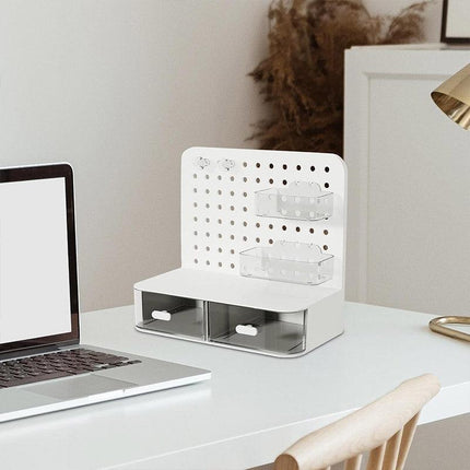 Desktop Storage Box Drawer Organizer Hole Plate Shelf Sub Storage Solution