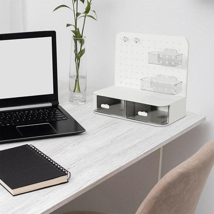 Desktop Storage Box Drawer Organizer Hole Plate Shelf Sub Storage Solution