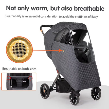Stroller Cover Rainproof Breathable All Season Pram Protector with Mesh Vents