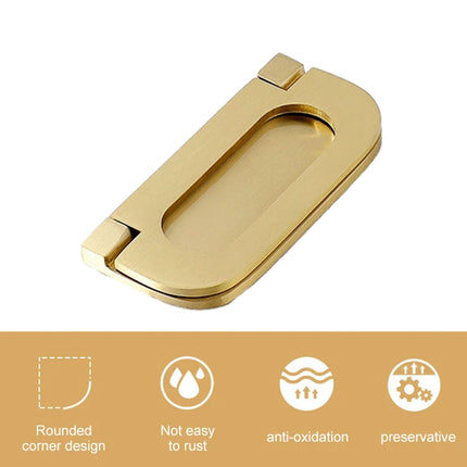 Flat Handle Ring Drawer Cabinet Pull Gold Furniture Door Handle Modern Style