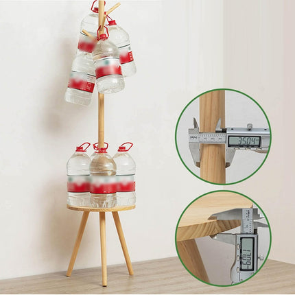 Floor-Standing Wooden Coat Rack with 8 Hooks Durable for Bedroom Entryway Use