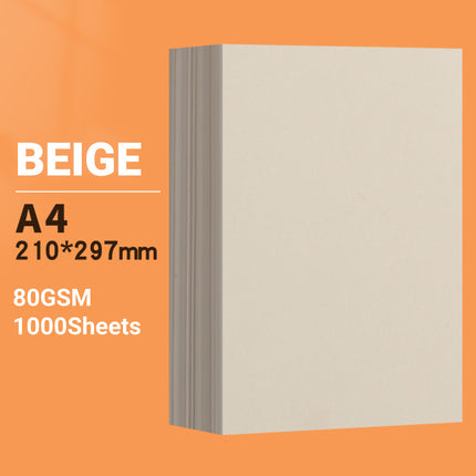 1000 Sheets A4 Glazed Printing Paper 80/100gsm High Quality Smooth Beige Durable