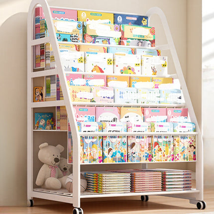 Kids Bookcase Home Picture Book Shelf for Toddlers Kids Sturdy Wooden Multilayer