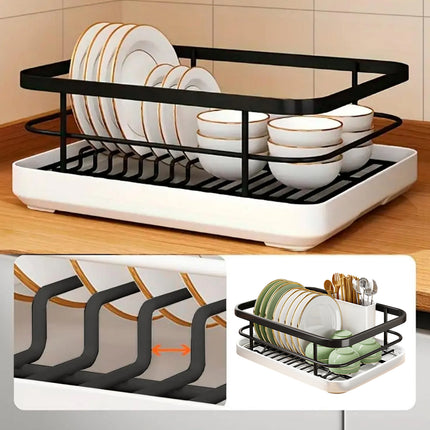 Kitchen Dish Drying Rack Sink Organizer Plate Holder Storage Box For Chopsticks