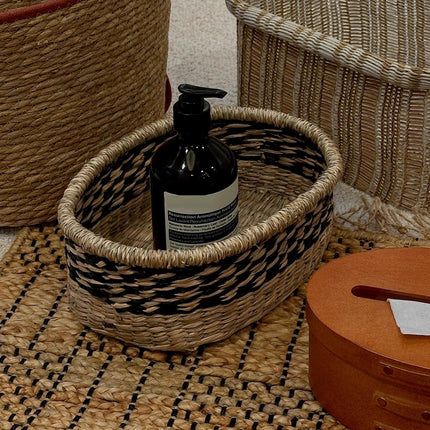 Straw Woven Storage Basket Storage Box For Home Bedroom Living Room Decorative