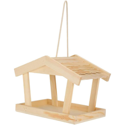 Bird Feeder Wooden For Outside Hanging Birds House Outdoor Wild Garden Decors