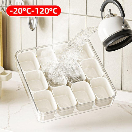 2pcs Salad Box Portable Sealed Bento Box Transparent Fruit Storage 12 Squares