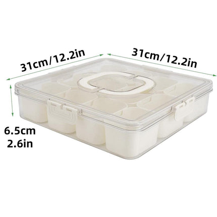 2pcs Salad Box Portable Sealed Bento Box Transparent Fruit Storage 12 Squares