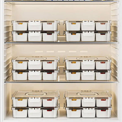 2pcs Salad Box Portable Sealed Bento Box Transparent Fruit Storage 12 Squares