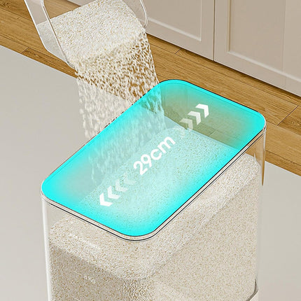 Rice Cereal Dispenser 10KG Grain Container Auto Food Storage Box Measuring Cup