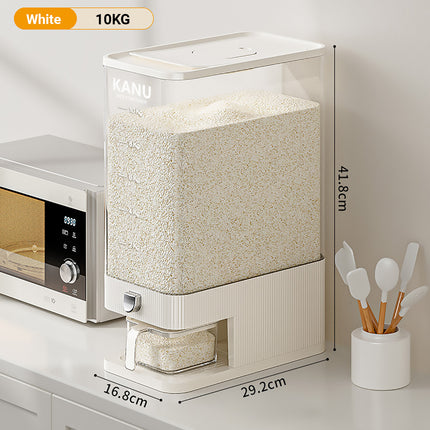 Rice Cereal Dispenser 10KG Grain Container Auto Food Storage Box Measuring Cup