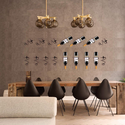 6pcs Metal Wine Rack Holder Wine Bottle Stand Cabinet Wall Mounted Home Display