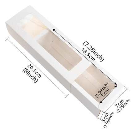 50pcs Macaron Boxes Open Window Pastry Drawer Packaging for Bakery Desserts