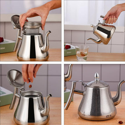Thickened Stainless Steel Teapot Kettle With Strainer For Restaurant Hotel Use