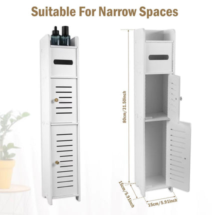 Multi Storage Cabinet Narrow Clip Shelf Space Saving Organizer for Home Office
