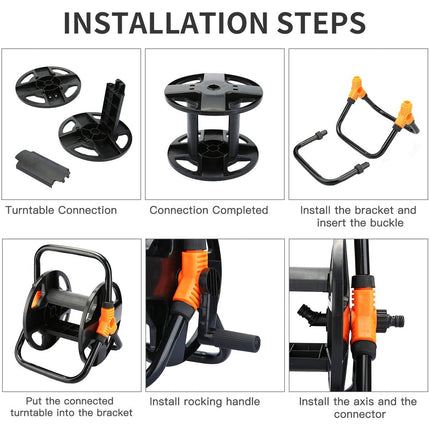 Garden Hose Storage Rack Pipe Holder Car Wash Water Winding Reel Organizer