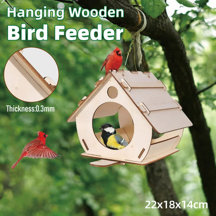 Hanging Bird House Nest Feeder Outdoor Garden Cage Shelter For Small Wild Birds