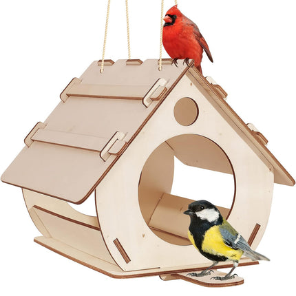 Hanging Bird House Nest Feeder Outdoor Garden Cage Shelter For Small Wild Birds