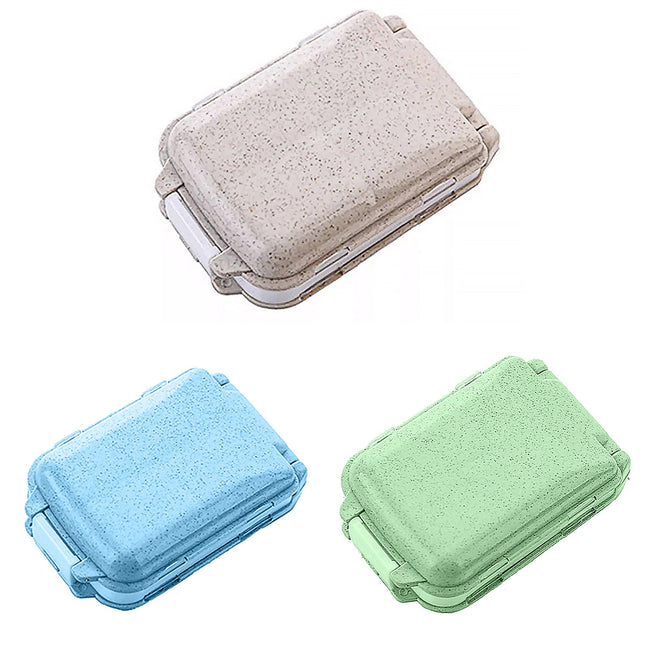 Three Layer Folding Medicine Box Portable 8 Cell Mini Pill Case Sealed Storage