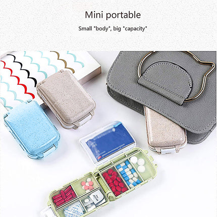 Three Layer Folding Medicine Box Portable 8 Cell Mini Pill Case Sealed Storage