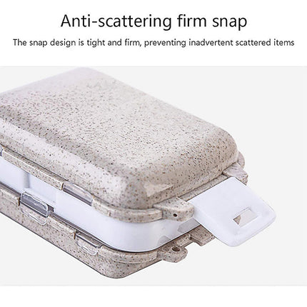 Three Layer Folding Medicine Box Portable 8 Cell Mini Pill Case Sealed Storage
