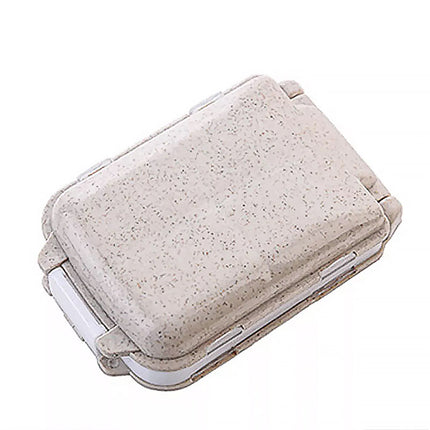 Three Layer Folding Medicine Box Portable 8 Cell Mini Pill Case Sealed Storage