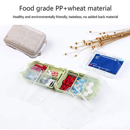 Three Layer Folding Medicine Box Portable 8 Cell Mini Pill Case Sealed Storage