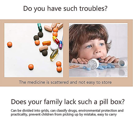 Three Layer Folding Medicine Box Portable 8 Cell Mini Pill Case Sealed Storage