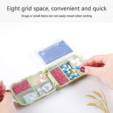 Three Layer Folding Medicine Box Portable 8 Cell Mini Pill Case Sealed Storage